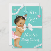 ダイヤモンド&パールヴィンテージベビーガールシャワー 招待状 (裏面)