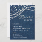 ダイヤモンド パール エレガント ロマンス 花嫁 シャワーパーティ 招待状 (正面)