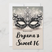 ダイヤモンド＆パール ブラックレース・マスカレード スウィート16 招待状 (裏面)