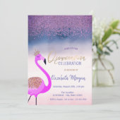 ダイヤモンド、ピンクのフラミンゴオンブレのキンセアニエラ 招待状 (スタンド正面)