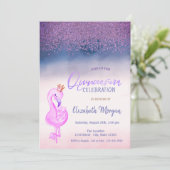 ダイヤモンド、ピンクフラミンゴクラウンキンセグラデーションーニェラ 招待状 (スタンド正面)