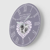 ダイヤモンド・フォトハート結婚60周年 ラージ壁時計 (傾斜)