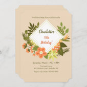 ダイヤモンド フラワー 招待状 (正面/裏面)