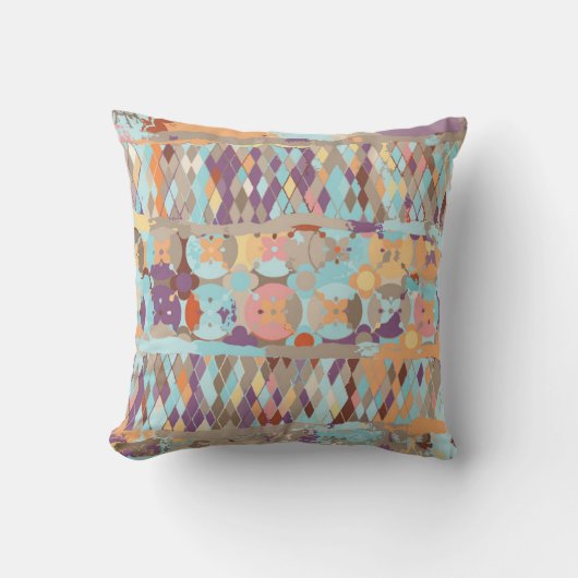 ダイヤモンド&フローラルパターン装飾用クッション クッション (正面)