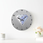 ダイヤモンド; ブラシをかけられた金属一見 ラージ壁時計 (ホーム)