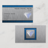 ダイヤモンド; ブラシをかけられた金属一見 名刺 (正面/裏面)