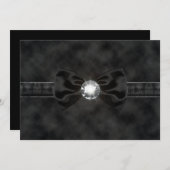 ダイヤモンド ブラックタイ ボウ ゴシック 招待状 (正面/裏面)