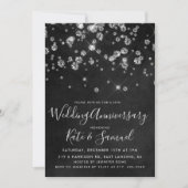 ダイヤモンド ブラックボード 結婚記念日 招待状 (正面)