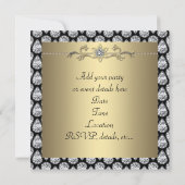 ダイヤモンド ブラック&ゴールド オールオケージョン パーティー 招待状 (裏面)