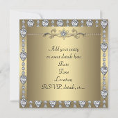 ダイヤモンド ブラック&ゴールド 様々なシーンに対応するパーティー招待状 招待状 (裏面)