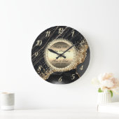 ダイヤモンド ブラック マーブル 50周年記念 結婚式 ラージ壁時計 (ホーム)