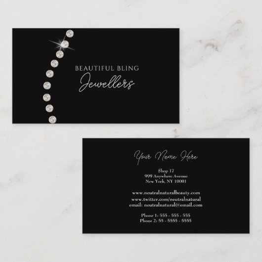 ダイヤモンド ブリング ジュエル ジュエリー ストア ギフト マーチャント 名刺 (正面/裏面)