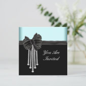 ダイヤモンド ボウ ティール ブルー ブラック パーティー テンプレート (スタンド正面)