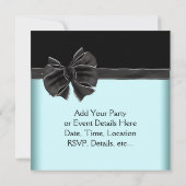 ダイヤモンド ボウ ティール ブルー ブラック パーティー テンプレート (裏面)