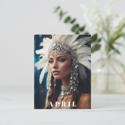 ※ダイヤモンド ボヘミアンレディース AP53 4月誕生日 ポストカード (スタンド正面)