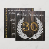 ダイヤモンド ライラック＆ゴールド 30周年 結婚記念日 招待状 (正面/裏面)