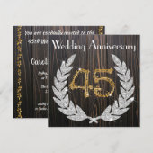 ダイヤモンド ライラック＆ゴールド 45周年結婚記念日 招待状 (正面/裏面)