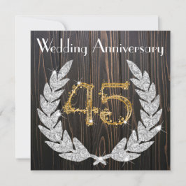 ダイヤモンド ライラック＆ゴールド 45周年結婚記念日 招待状