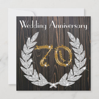 ダイヤモンド ライラック＆ゴールド 70周年 結婚記念日 招待状