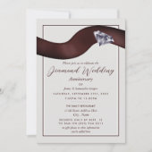 ダイヤモンド リボン、60周年結婚記念日 招待状 (正面)