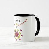 ダイヤモンド&ルビーハートあなたの名前コーヒーマグ マグカップ (正面右)