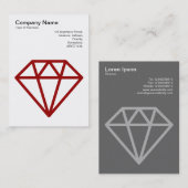 ダイヤモンド – ルビーレッドの白 名刺 (正面/裏面)