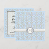 ダイヤモンド&レース、カップルカップルのウェディングシャワー 招待状 (正面/裏面)