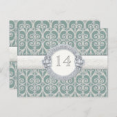 ダイヤモンド&レース、テーブルのシーティングナンバーカー結婚ド ポストカード (正面/裏面)