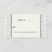 ダイヤモンド&レース、モノグラムのテーブ結婚ルシート プレイスカード (裏面)