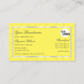 ダイヤモンド&ロゴ付きイエローとシルバーのフレームシック 名刺 (裏面)