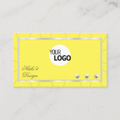 ダイヤモンド&ロゴ付きイエローとシルバーのフレームシック 名刺 (正面)