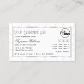 ダイヤモンド&ロゴ付き白とシルバーのフレームシック 名刺 (裏面)