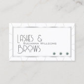 ダイヤモンド&ロゴ付き白とシルバーのフレームシック 名刺 (正面)