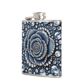 ダイヤモンド ローズ & デニム グラム ブリング フラスク (左)