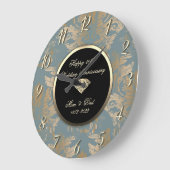 ダイヤモンド ヴィンテージ ダマスク 50周年 結婚記念日 ラージ壁時計 (傾斜)