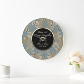 ダイヤモンド ヴィンテージ ダマスク 50周年 結婚記念日 ラージ壁時計 (ホーム)