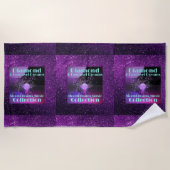 ダイヤモンド&回転木馬ドリームムーンドリームミュージックパープル ビーチタオル (正面)