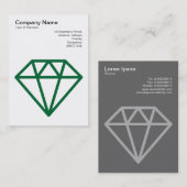 ダイヤモンド – 森の緑（白） 名刺 (正面/裏面)