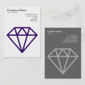 ダイヤモンド – 深い紫オン白 名刺 (正面/裏面)