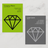 ダイヤモンド – 火星の緑の上に黒 名刺 (正面/裏面)