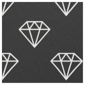 ダイヤモンド – 白（黒） ファブリック (クローズアップ)