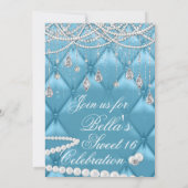 ダイヤモンド、真珠、きらきら光るパーティの招待状 招待状 (裏面)