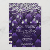 ダイヤモンド、真珠、きらきら光るパーティの招待状 招待状 (正面/裏面)