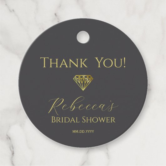 ダイヤモンド 結婚前のお祝い 贈り物タグ フェイバータグ (正面)