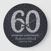 ダイヤモンド 結婚60周年 記念ウォール ラージ壁時計 (正面)