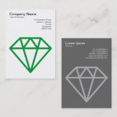 ダイヤモンド – 草の緑（白） 名刺 (正面/裏面)