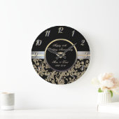 ダイヤモンド·金ゴールドが50周年結婚を迎える ラージ壁時計 (ホーム)
