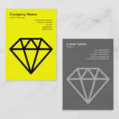 ダイヤモンド – 黄色の上に黒 名刺 (正面/裏面)