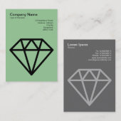 ダイヤモンド – 黒のフェードグリーン 名刺 (正面/裏面)
