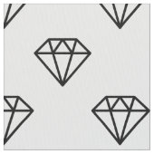ダイヤモンド – 黒（白） ファブリック (クローズアップ)